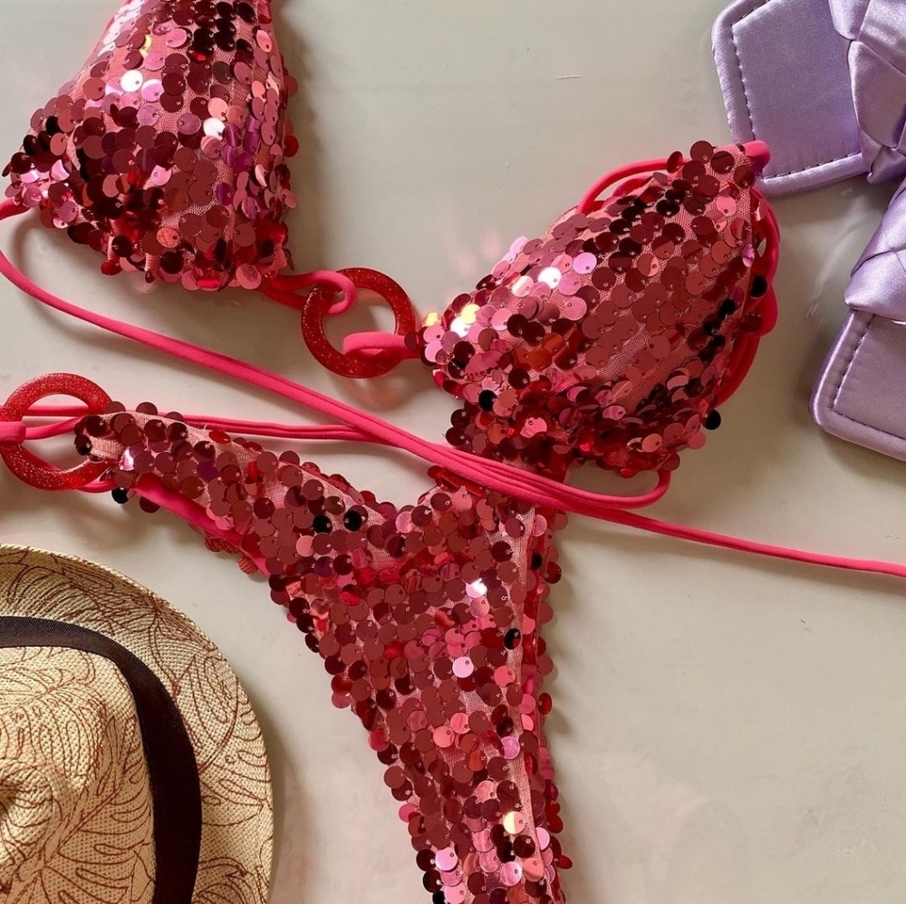ITALIAN HAND MADE LUREX BIKINI LIKE NEW